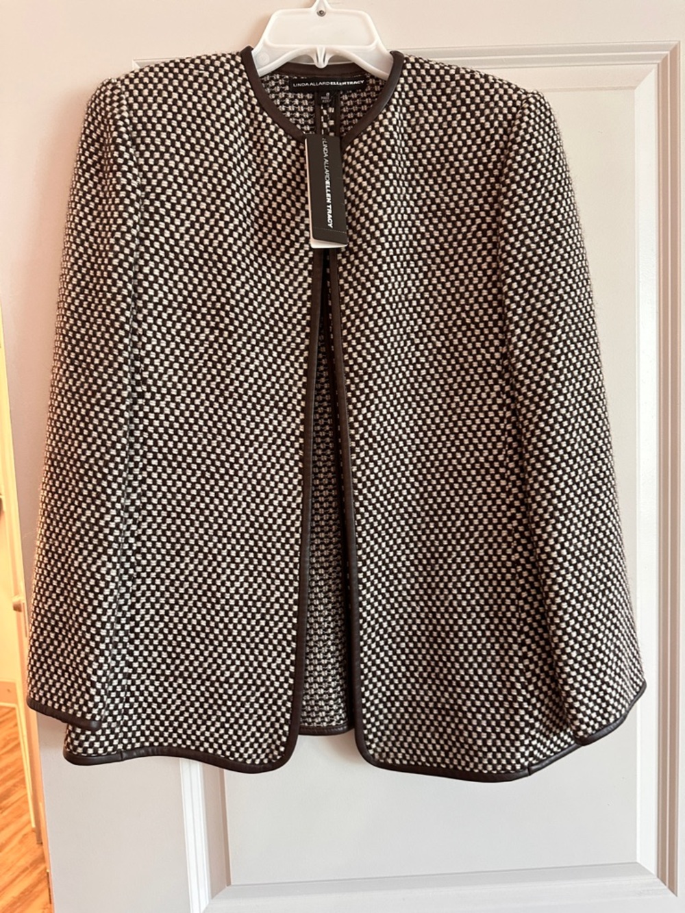 NWT Linda Allard for Allen Tracy Brown Woven Wool Jacket